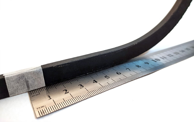 Измерение длины клинового ремня